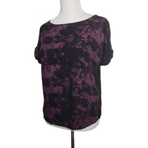 Rock & Republic Tie Dye Cutout Top Purple